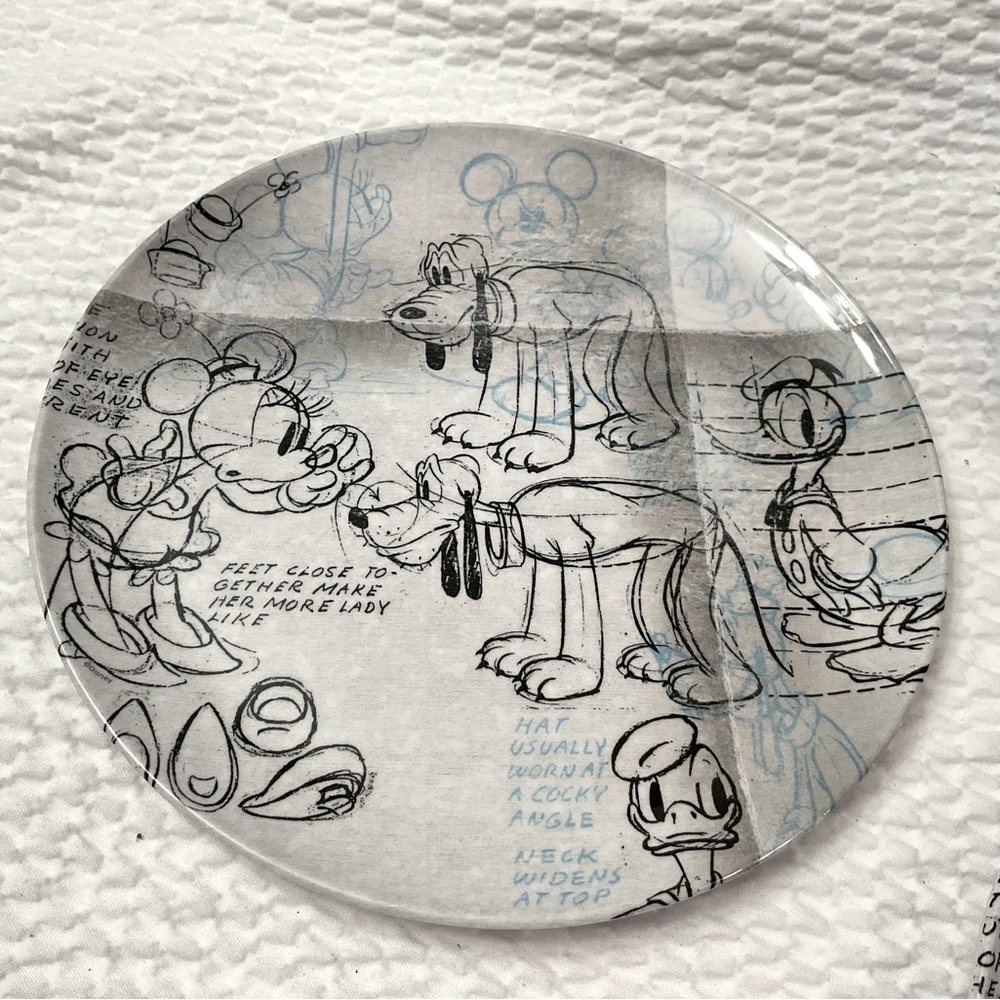 Zak! Designs Disney Sketch Minnie Mouse Pluto Donald Duck 10” Plate Set